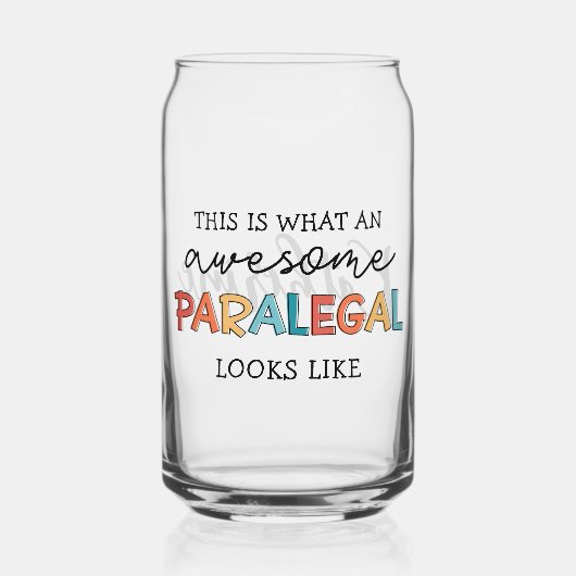 Custom Paralegal Geweldige Legal Assistant Funny Blikvorm Glas (Voorkant)