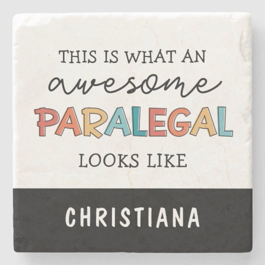 Custom Paralegal Geweldige Legal Assistant Funny Stenen Onderzetter (Voorkant)