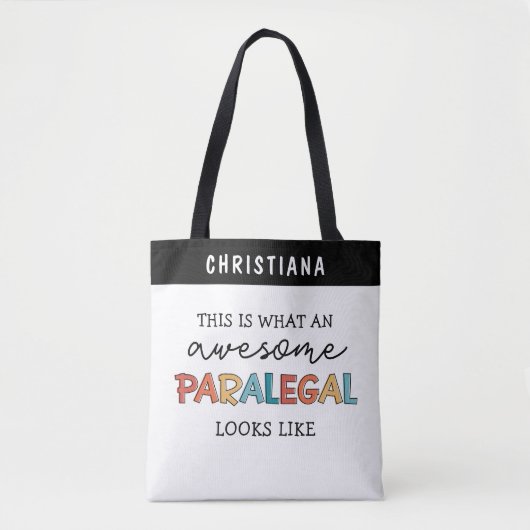 Custom Paralegal Geweldige Legal Assistant Funny Tote Bag (Voorkant)