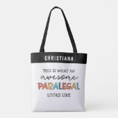 Custom Paralegal Geweldige Legal Assistant Funny Tote Bag (Achterkant)