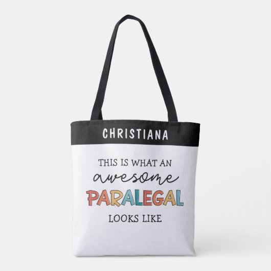 Custom Paralegal Geweldige Legal Assistant Funny Tote Bag (Achterkant)
