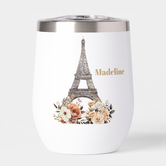 Custom Paris Eiffel Tower Beautiful Floral (Voorkant)