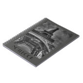 Custom Paris France Eiffel Tower Gray Notebook Notitieboek (Linkerzijde)