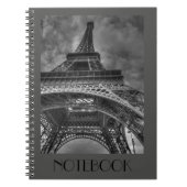 Custom Paris France Eiffel Tower Gray Notebook Notitieboek (Voorkant)