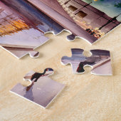 Custom Paris France Eiffel Tower Sunset Watercolor Legpuzzel (Zijkant)