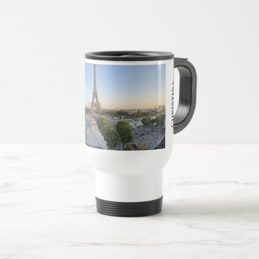 Custom  Paris panoramic skyline Travel  Mug Reisbeker (Voorkant rechts)