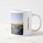 Custom Paris Panoramic Skyline View Eiffel Tower Grote Koffiekop (Rechts)