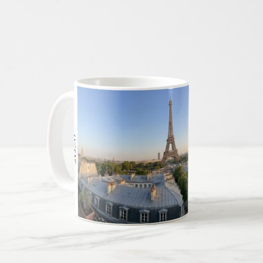 Custom Paris Panoramic Skyline View Eiffel Tower Koffiemok (Voorkant links)