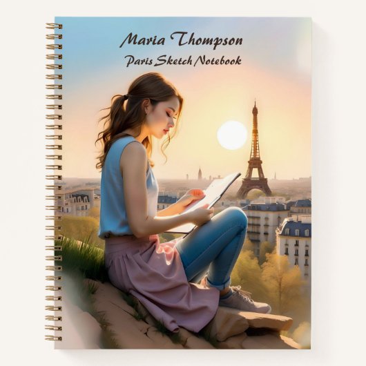 Custom Paris Sketch Travel Notitieboek Dagboek (Voorkant)
