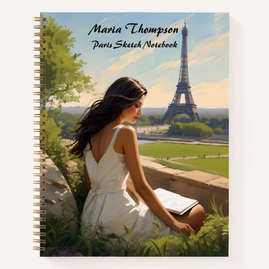 Custom Paris Sketch Travel Notitieboek Dagboek (Voorkant)