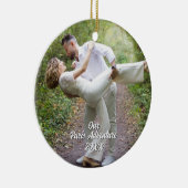 Custom Paris Travel Photo Christmas Tree Keramisch Ornament (Rechts)