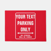 Custom PARKING ALLEEN grappige waarschuwingsbord d Deurmat (Voorkant)