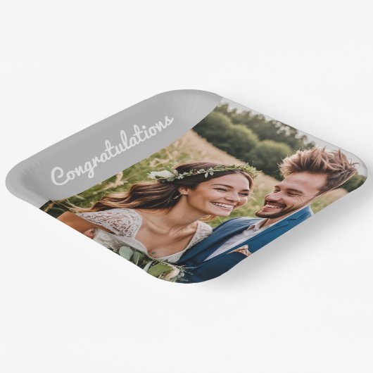 "Custom Party Bord – Foto & Tekst Minimalistisch" (Gebogen)