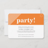 CUSTOM PARTY cool modern vet naam sinaasappel Kaart (Voorkant)