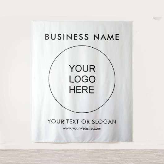 Custom Party Event Seminar Logo Tekstachtergrond Wandkleed (Voorkant)