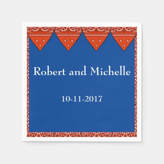 Custom Party Servet Rood Bandana Print (Voorkant)