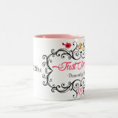 Custom Pas getrouwd Bride and Groom Tweekleurige Koffiemok (Center)