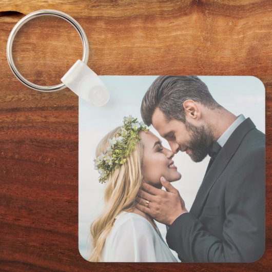 Custom Pas getrouwd bruiloft foto Sleutelhanger (Voorkant)