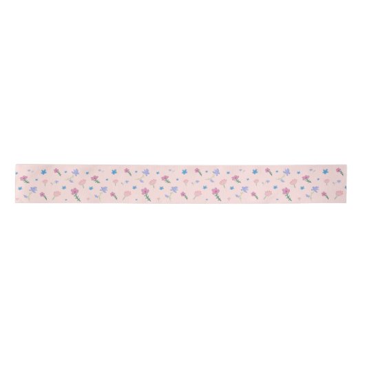 Custom Pasen Bloemen Ribbon – Pastel Spring Design Satijnen Lint (Voorkant)