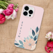 Custom Pastel Bloemen Lijst Delicate Roze Schattig Case-Mate iPhone Case