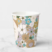 Custom  Pastel Blue Floral Baby shower Papieren Bekers (Links)