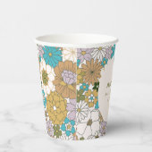 Custom  Pastel Blue Floral Baby shower Papieren Bekers (Rechts)