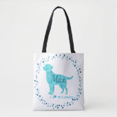 Custom pastel blue labrador retriever tote bag (Voorkant)
