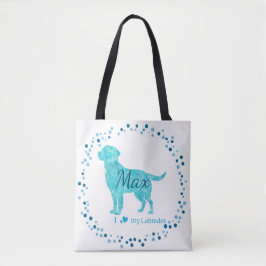 Custom pastel blue labrador retriever tote bag