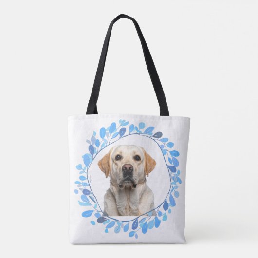 Custom pastel blue labrador retriever tote bag (Achterkant)