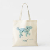 Custom Pastel Blue Poodle Silhouette custom Tote Bag (Achterkant)