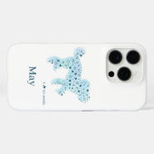 Custom Pastel Blue Poodle Silhouette customizable Case-Mate iPhone Case (Achterkant (horizontaal))