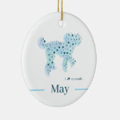 Custom Pastel Blue Poodle Silhouette customizable Keramisch Ornament (Rechts)