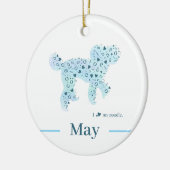 Custom Pastel Blue Poodle Silhouette customizable Keramisch Ornament (Links)