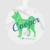 Custom Pastel Blue Shiba Inu Silhouette  Ornament (voorkant)