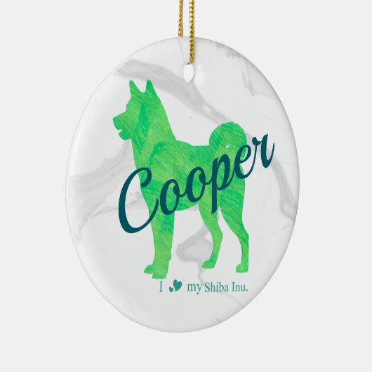 Custom Pastel Blue Shiba Inu Silhouette  Ornament (Rechts)