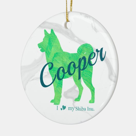 Custom Pastel Blue Shiba Inu Silhouette  Ornament (Links)