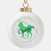 Custom Pastel Blue Shiba Inu Silhouette  Ornament (Voorkant)