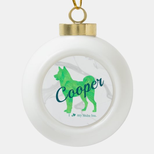 Custom Pastel Blue Shiba Inu Silhouette  Ornament (Voorkant)