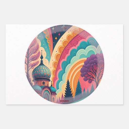 Custom Pastel Dome Dream Wrapping Set (3 vellen) Inpakpapier Vel (Voorkant 2)