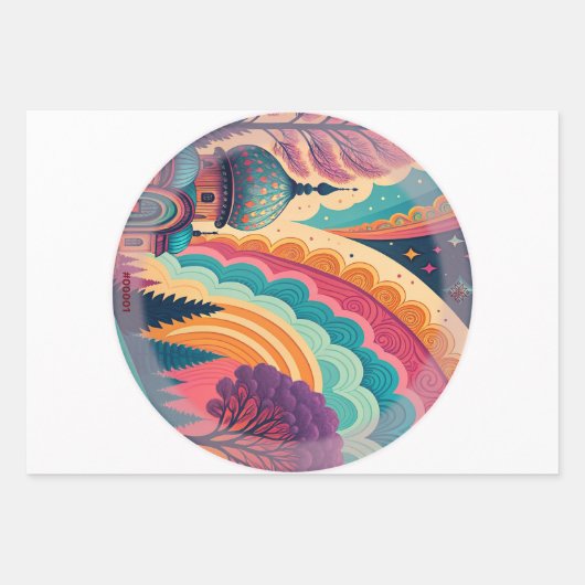 Custom Pastel Dome Dream Wrapping Set (3 vellen) Inpakpapier Vel (Voorkant)