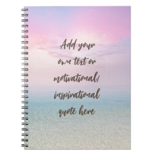 CUSTOM Pastel Dream Beach Motivatie Quote Notitieboek