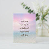 CUSTOM Pastel Dream Beach Motivational Quote Briefkaart (Staand voorkant)