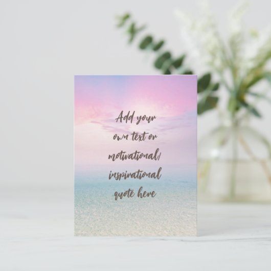 CUSTOM Pastel Dream Beach Motivational Quote Briefkaart (Staand voorkant)