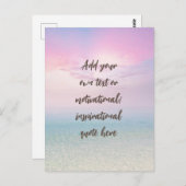 CUSTOM Pastel Dream Beach Motivational Quote Briefkaart (Voorkant / Achterkant)