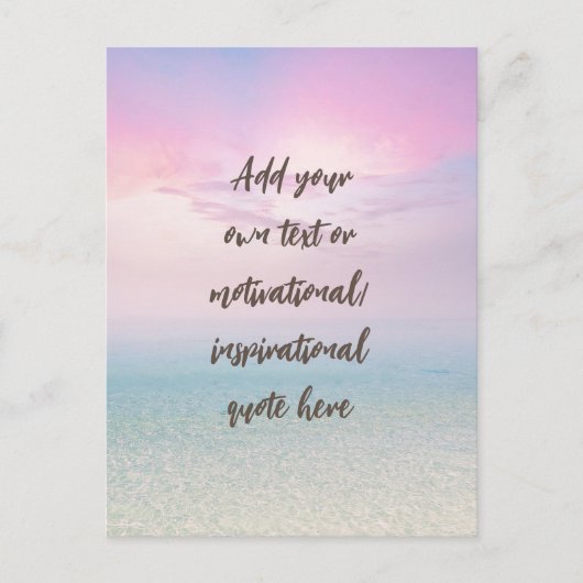 CUSTOM Pastel Dream Beach Motivational Quote Briefkaart (Voorkant)