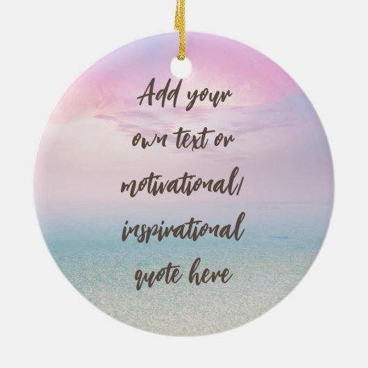 CUSTOM Pastel Dream Beach Motivational Quote Keramisch Ornament (Achterkant)