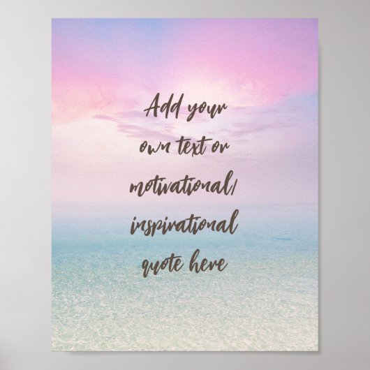 CUSTOM Pastel Dream Beach Motivational Quote Poster (Voorkant)