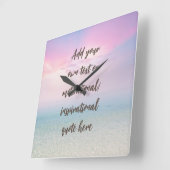 CUSTOM Pastel Dream Beach Motivational Quote Vierkante Klok (Hoek)