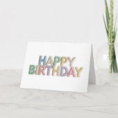 Custom Pastel Felt Letters Happy Birthday Card Bedankkaart (Voorkant)