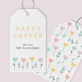 Custom Pastel Floral Schattige Kleurrijk Happy Eas Cadeaulabel